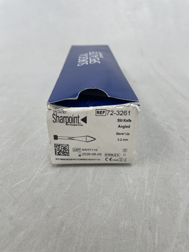 72-3261 - SURGICAL SPECIALTIES - Sharpoint Angled Slit Knife, Angled, Bevel Up, 3.2mm , ( BX/6 ) - ( Expiry Date : 2026-06-05 )