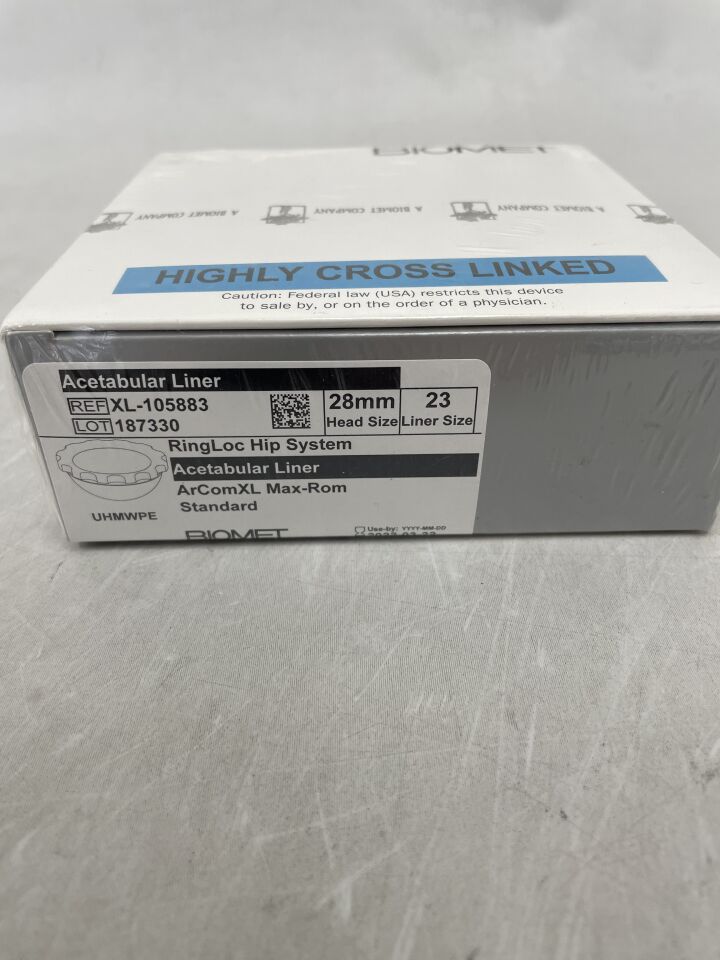 XL-105883 - BIOMET - Acetabular Liner RingLoc Hip System 28mm, (BX/1) - ( Expiry Date: 2022-03-22 )