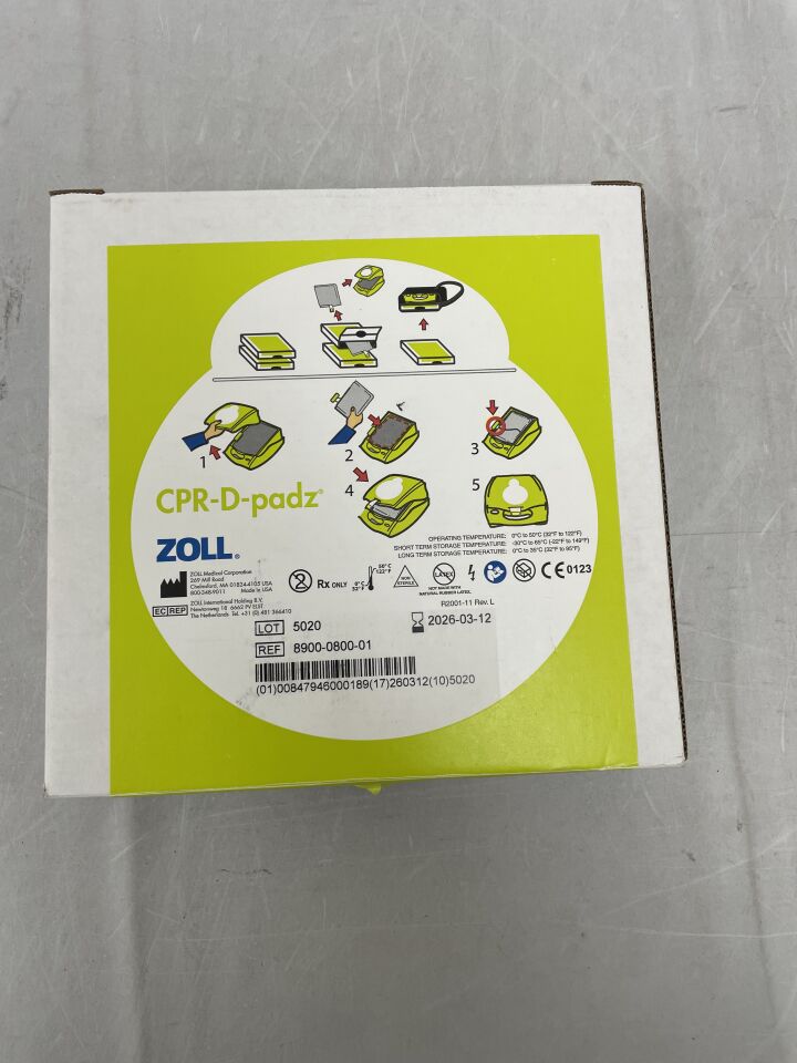 8900-0800-01 - ZOLL - Almohadilla de electrodo de una pieza CPR-D-Padz (caja/1) - (Fecha de caducidad: 12/03/2026)