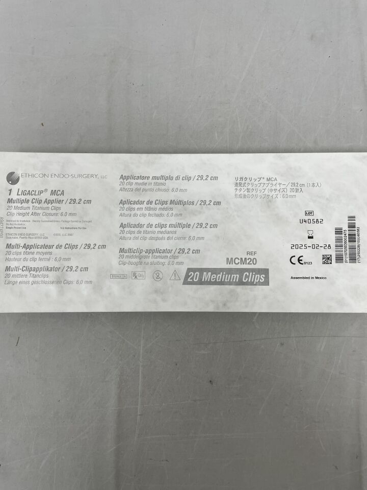 MCM20 - ETHICON - Ligaclip Multiple Clip Applier, Medium, 29.2 cm Length, (EA) - ( Expiry Date: 2025-02-28 )