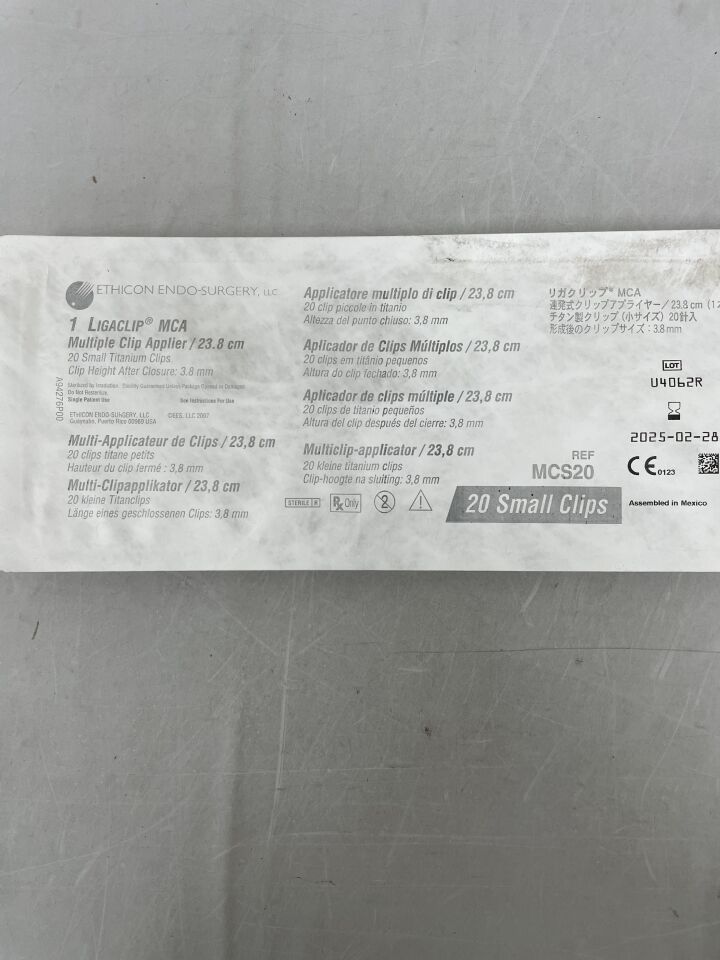 MCS20 - ETHICON - Ligaclip Multiple Clip Applier, Small, 23.8 cm Length, (EA) - ( Expiry Date: 2025-02-28 )