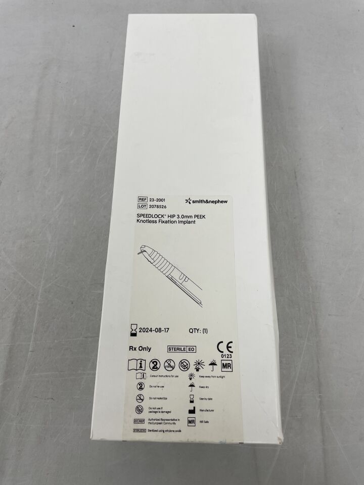 23-2001 - SMITH & NEPHEW - SPEEDLOCK HIP 3.0mm PEEK , (BX/1) - ( Expiry Date: 2024-08-17 )