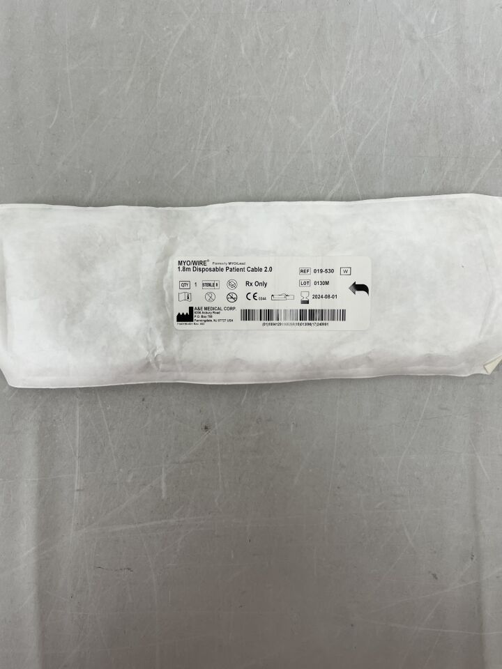 019-530 - A&E MEDICAL - MYO/WIRE 1.8mm Disposable Patient Cable 2.0, (EA) - ( Expiry Date: 2024-08-01 )