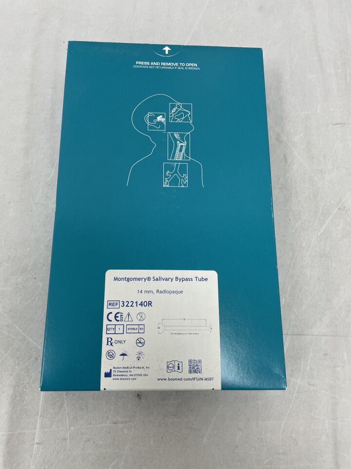 322140R - BOSTON MEDICAL - Montgomery Salivary Bypass Tube, 14mm, Radiopaque, (BX/1)
