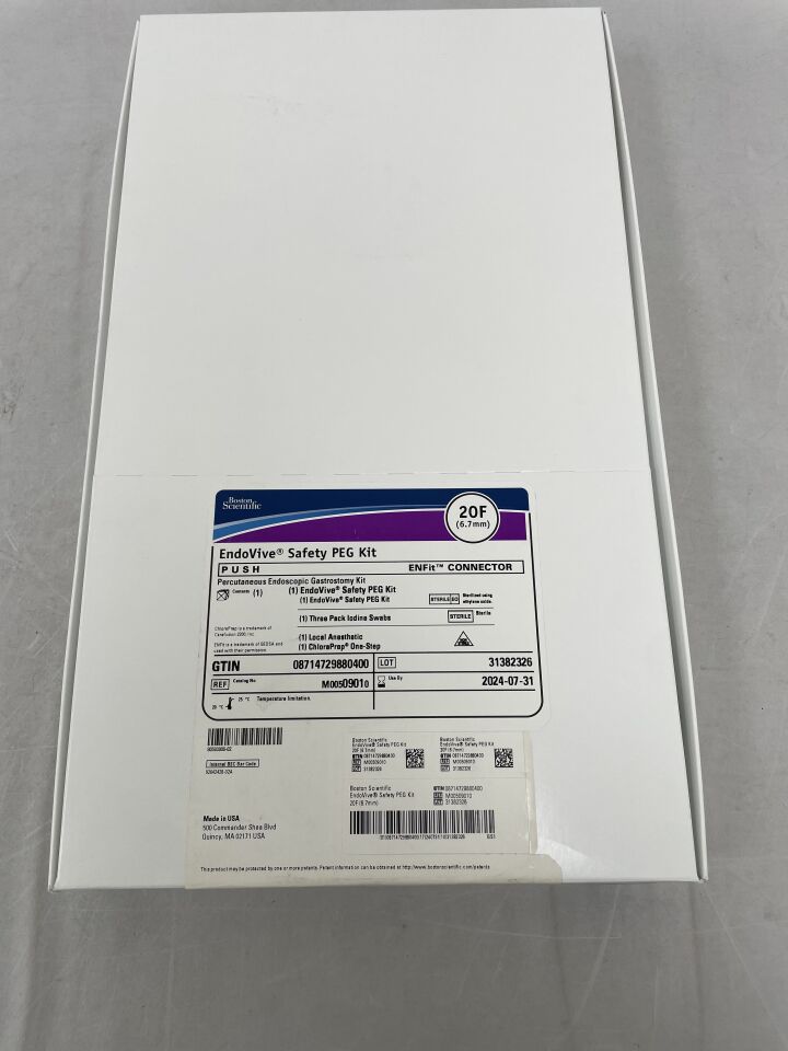 0901 - BOSTON SCIENTIFIC - Endovive Safety PEG Kit, Percutaneous Endoscopic Gastrostomy Kit, 20F, () - ( Expiry Date: 2024-07-31 )