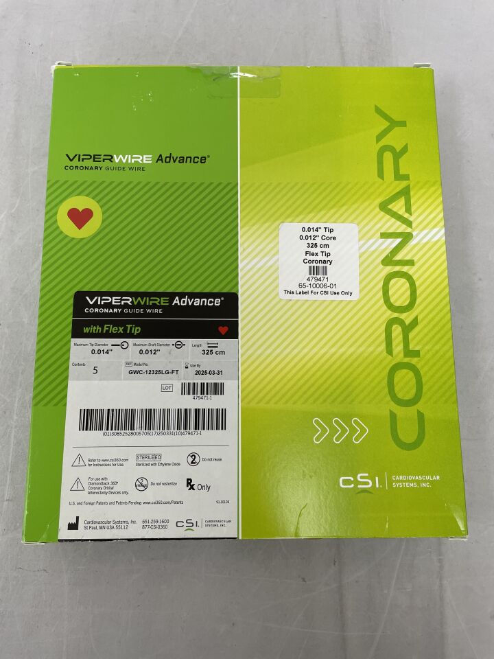 GWC-12325LG-FT - CSI - Coronary Guidewire, 0.012 in dia. x 325 cm L, 0.014 in Tip Length, (BX/5) - ( Expiry Date: 2025-03-31 )
