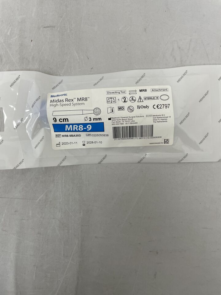 MR8-9BA30D - MEDTRONIC - Midas Rex MR8 High-Speed Surgical Tool, Ball Diamond Cutting Burr, 9cm x 3mm , ( EA ) - ( Expiry Date : 2028-01-10 )