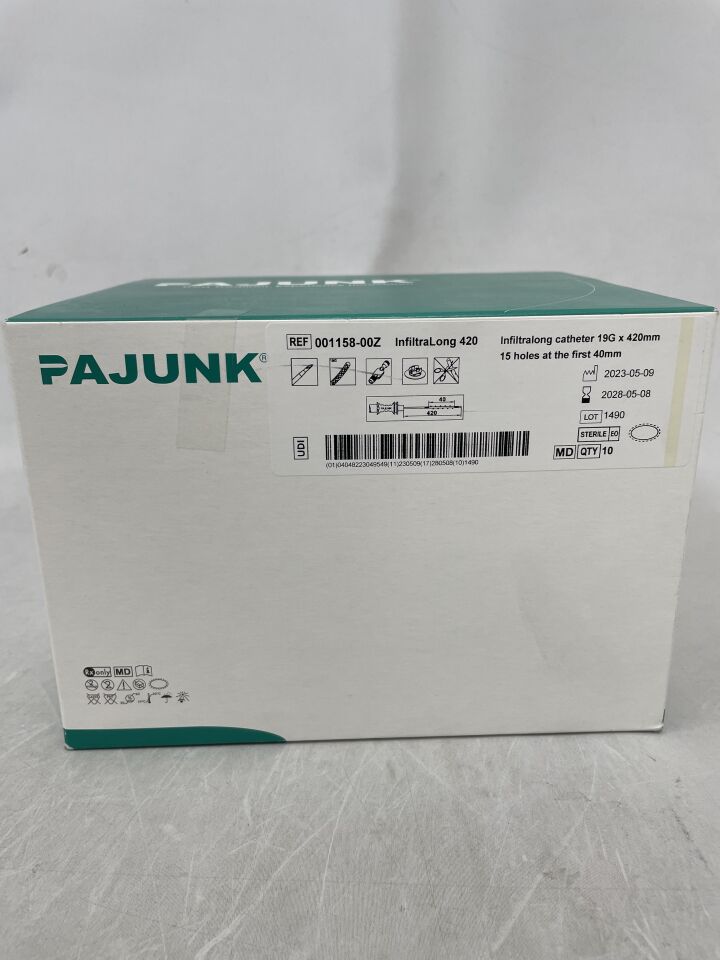001158-00Z - PAJUNK - Catéter Infiltralong 19G x 420 mm (15 orificios en los primeros 40 mm), (Caja/10) - (Fecha de caducidad: 08/05/2028)