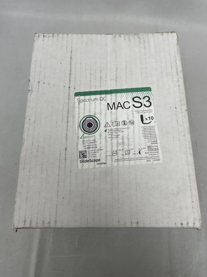 0574-0227 - VERATHON MEDICAL - GlideScope Spectrum QC Video Laryngoscope, MAC S3 , ( BX/10 ) - ( Expiry Date : 2027-07-16 )