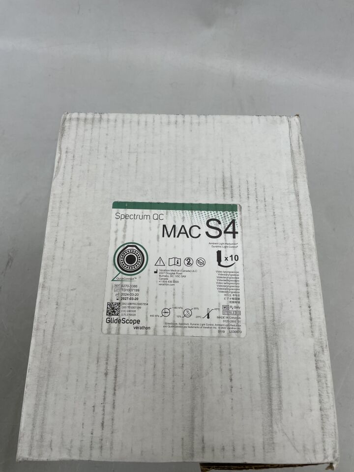 0574-0228 - VERATHON MEDICAL - GlideScope Spectrum QC Video Laryngoscope, MAC S4 , ( BX/10 ) - ( Expiry Date : 2027-03-20 )