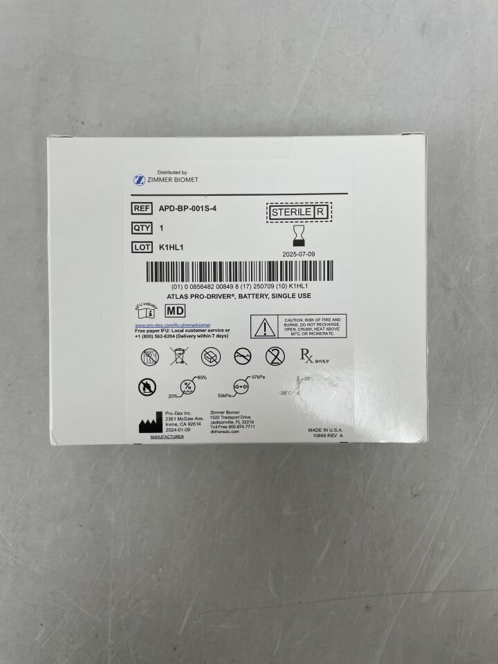 APD-BP-001S-4 - PRODEX - Zimmer Biomet Atlas Pro-Driver Battery, (BX/1) - ( Expiry Date: 2025-07-09 )