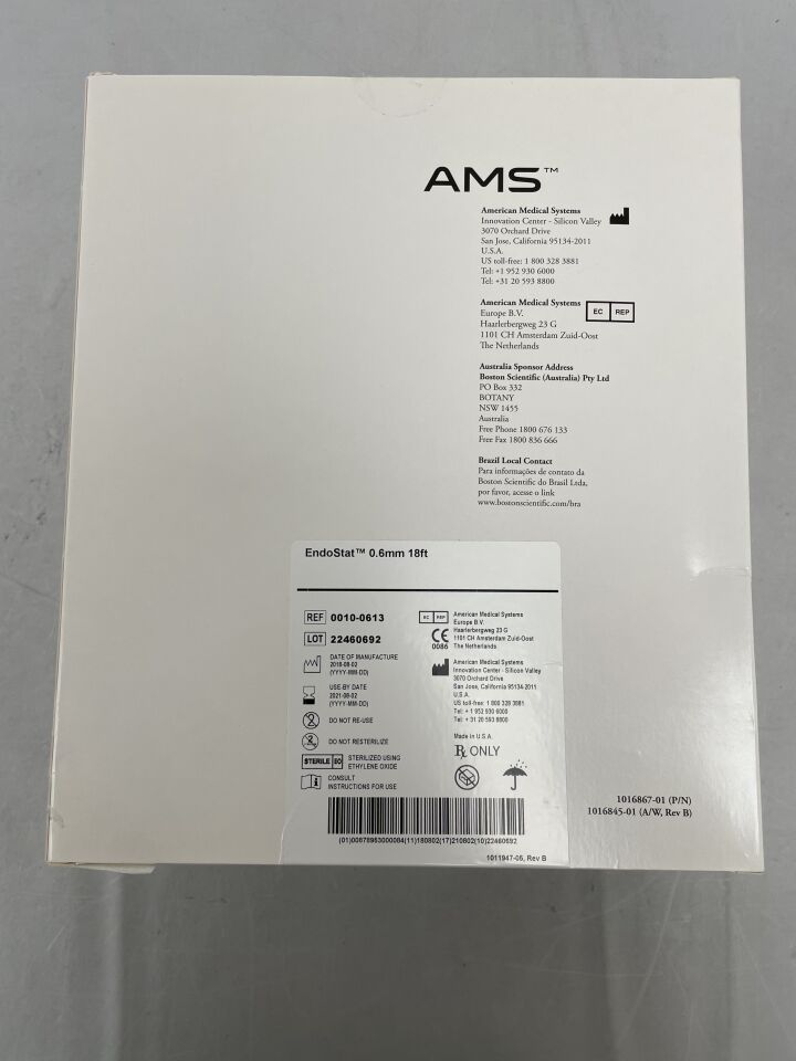 0010-0613 - AMERICAN MEDICAL SYSTEMS - EndoStat, 18Ft, 0.6mm, (BX/1) - ( Expiry Date: 2021-08-02 )