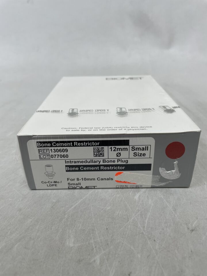 130609 - BIOMET - Intramedullary Bone Plus, Bone Cement Restrictor for 8-10mm Canals, Small, 12mm, (BX/1) - ( Expiry Date: 2023-10-20 )