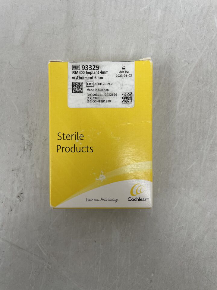 93329 - COCHLEAR - Baha BIA400 Implant, 4mm w/Abutment 6mm, (BX/1) - ( Expiry Date: 2023-01-02 )