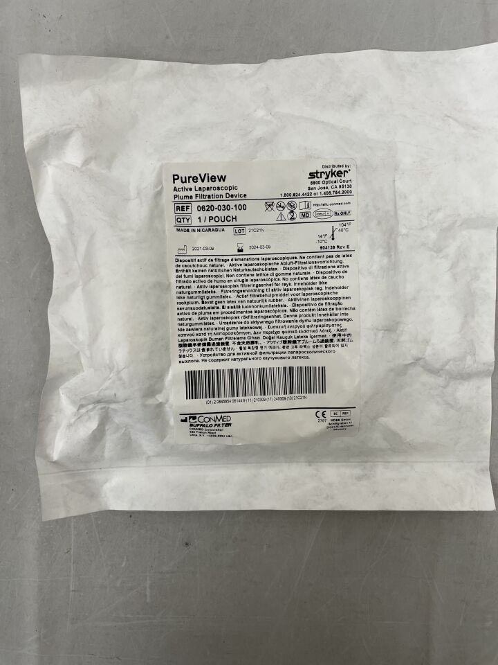 0620-030-100 - CONMED - PureView Active Laparoscopic Plume Filtration Device, (EA) - ( Expiry Date: 2024-03-09 )