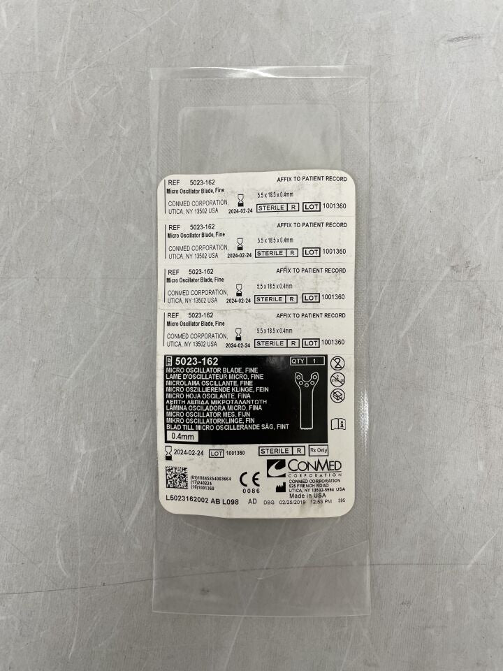 5023-162 - CONMED - Micro Oscillator Blade, Fine , 5.5 x 18.5 x 0.4mm, (EA) - ( Expiry Date: 2024-02-24 )