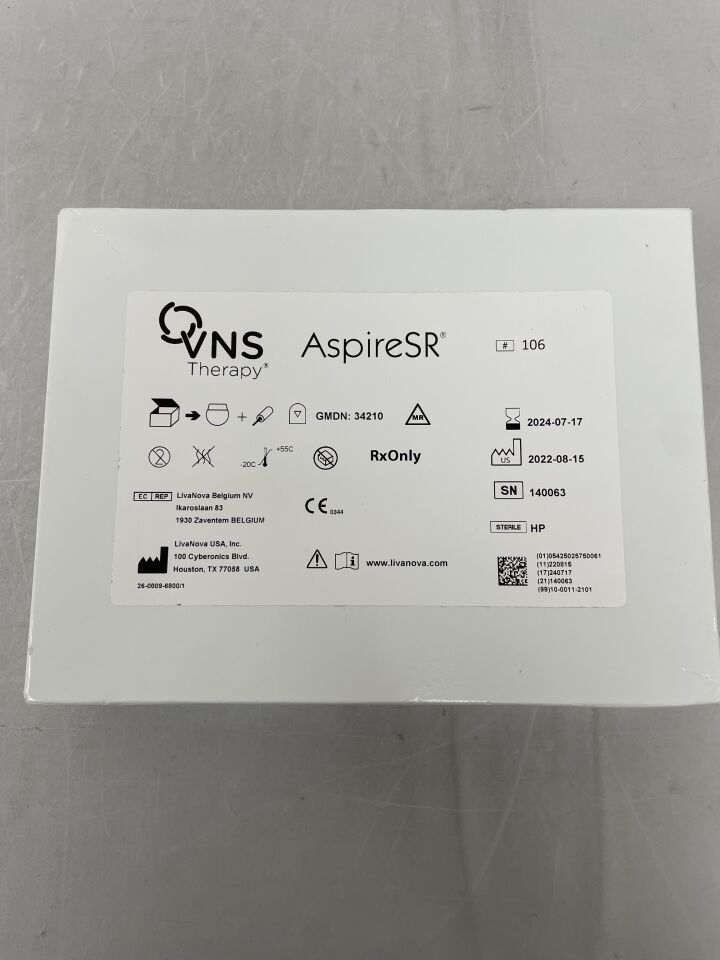 106 - LIVANOVA - VNS Therapy AspireSR Neurostimulator Generator, Model 106, (BX/1) - ( Expiry Date: 2024-07-17 )