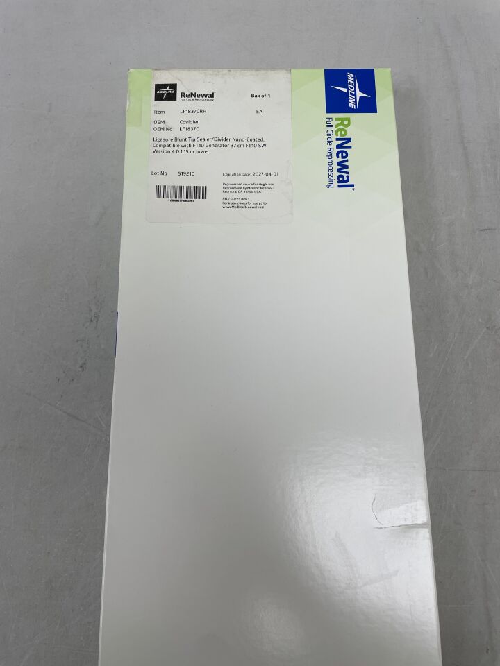 LF1837CRH - MEDLINE - Sellador/divisor laparoscópico COVIDIEN LigaSure de punta roma de 37 cm, con nanorrevestimiento, compatible con FT10 v4.0.1 o anterior (unidades por unidad) - (Fecha de caducidad: 01/04/2027)