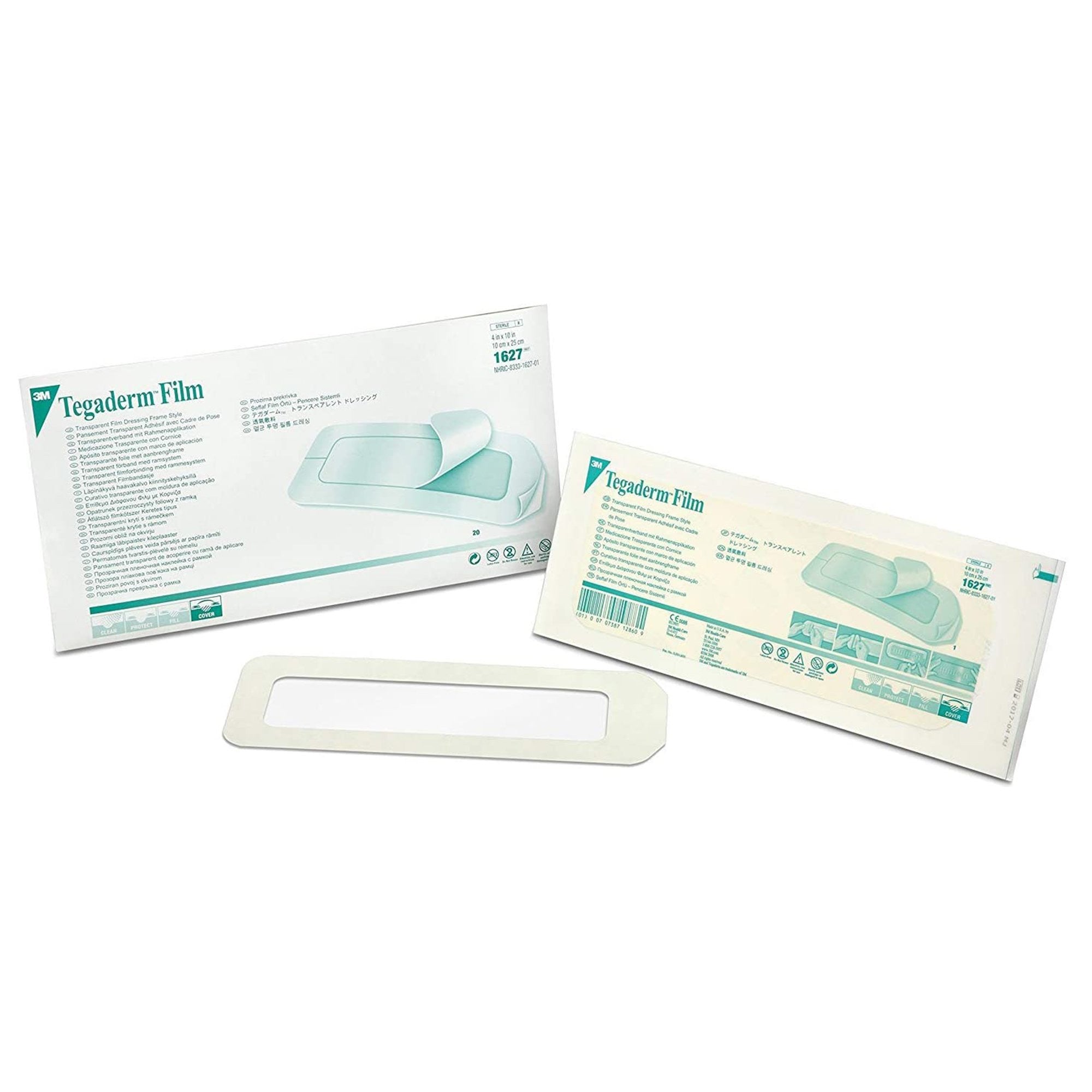 124293 - Tegaderm - 3M Tegaderm Transparent Film Dressing 4 X 10 Inch Frame Style Delivery Rectangle Sterile, 1627, Case of 80, (CS)