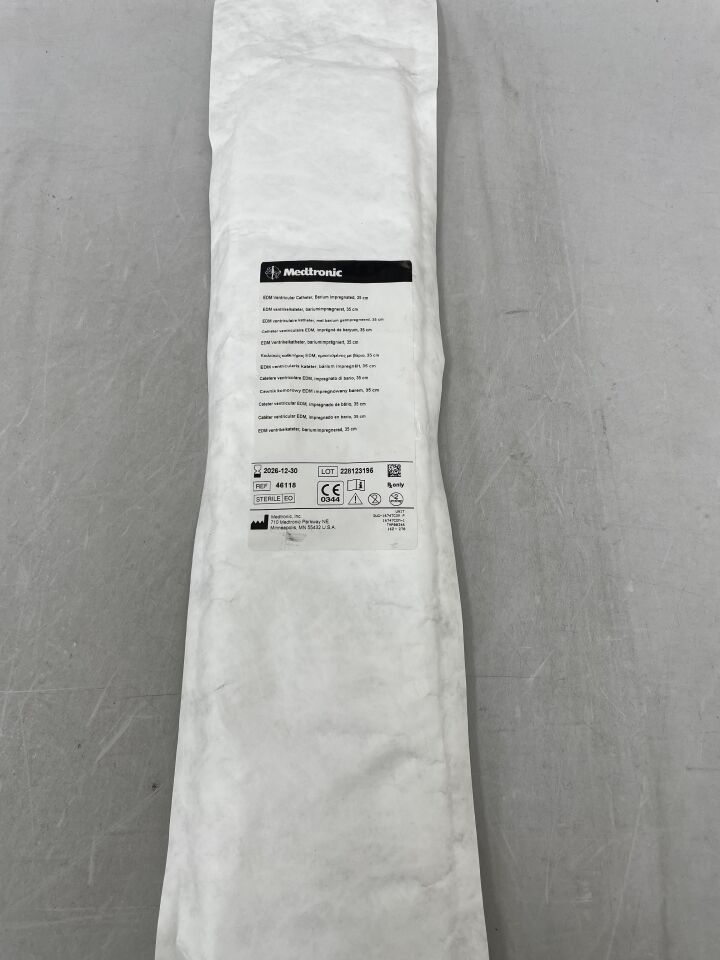 46118 - MEDTRONIC - Barium Impregnated EDM Ventricular Catheter, 1.5 x 2.8mm, 35cm , ( EA ) - ( Expiry Date : 2026-12-30 )