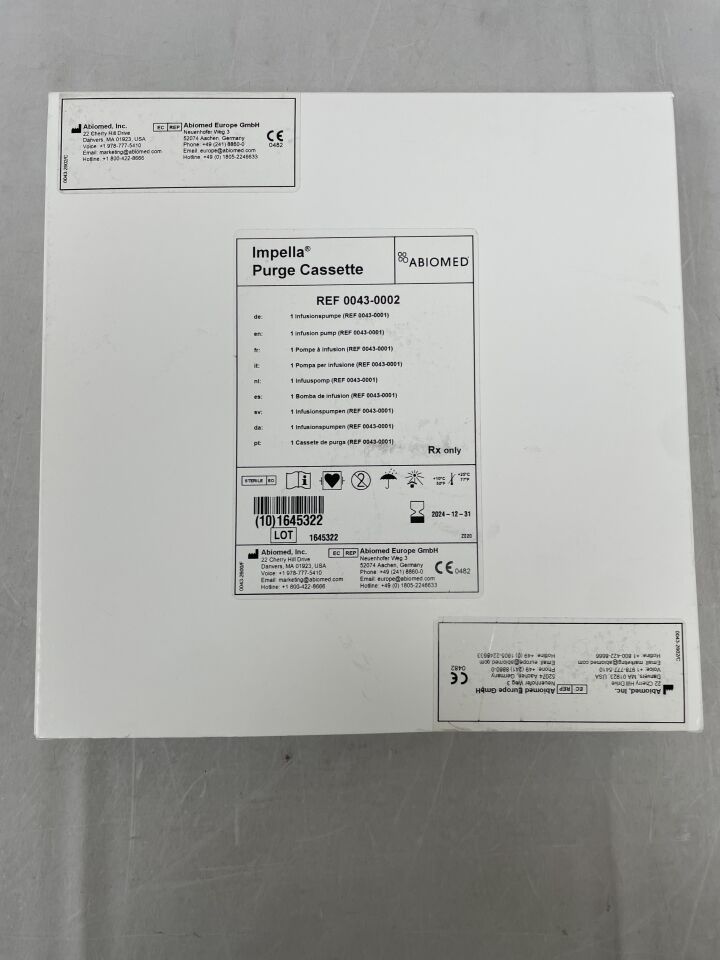 0043-0002 - ABIOMED - Purge Cassette for the Impella Controller, (BX/1) - ( Expiry Date: 2024-12-31 )