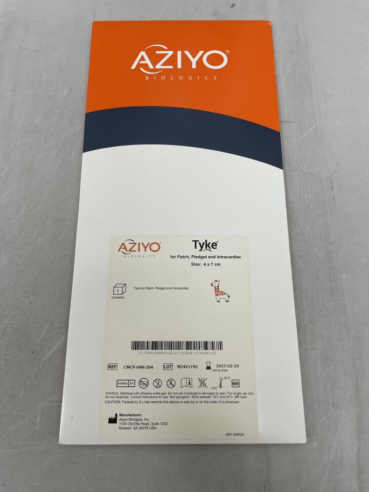 CMCV-098-204 - AZIYO BIOLOGICS - CorMatrix Tyke Patch, Pledget and Intracardiac 4cm x 7cm, (BX/1)