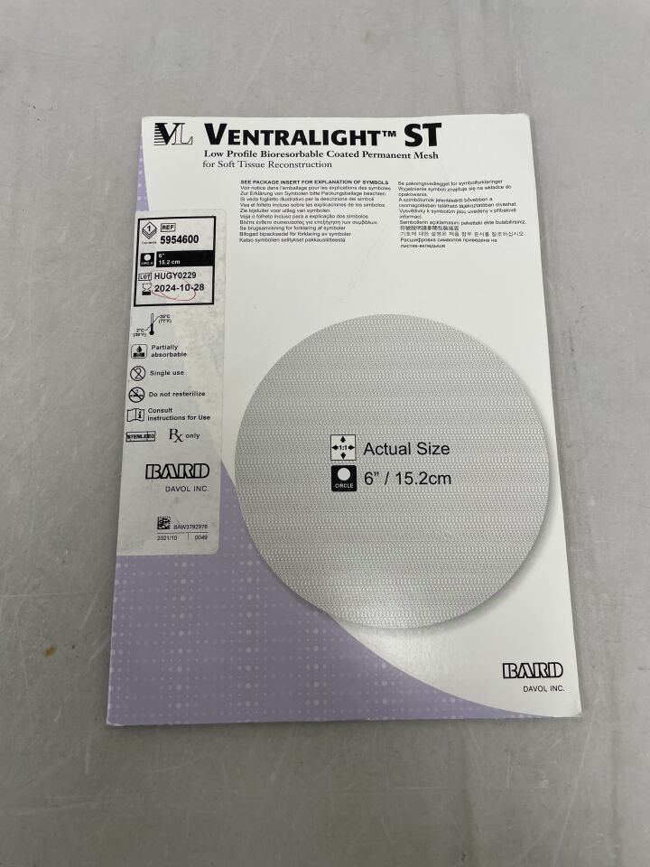5954600 - BARD - Ventralight ST Mesh: 6" Circle, (BX/1) - ( Expiry Date: 2024-10-28 )