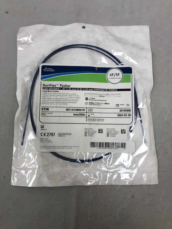 3503 - BOSTON SCIENTIFIC - NaviFlex Pusher Long Wire Pusher, 4F/5F, 165.5cm length, for Advantix 4F and 5F PANCREATIC Stents, (EA) - ( Expiry Date: 2024-03-20 )