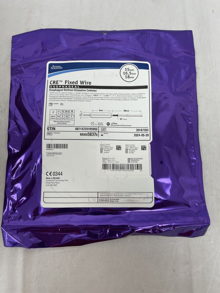 5837 - BOSTON SCIENTIFIC - CRE Fixed Wire Balloon Dilatation Catheter - Esophageal - 15mm x 16.5mm x 18mm, (EA) - ( Expiry Date: 2024-09-20 )