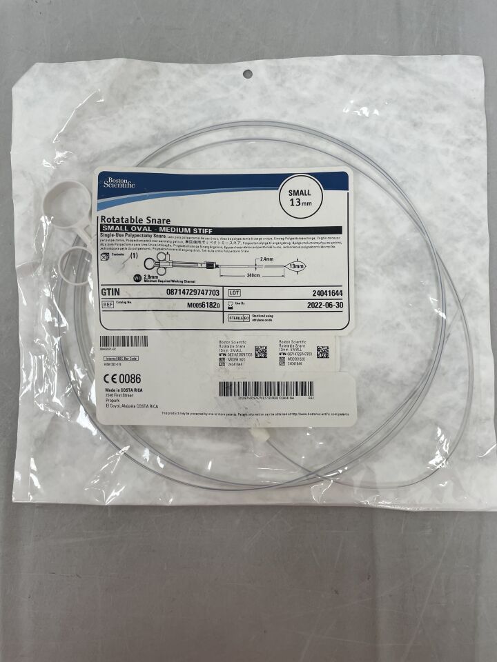 6182 - BOSTON SCIENTIFIC - Rotatable Snare Single-Use Polypectomy Device - Small Oval, Medium Stiff - 13mm, (EA) - ( Expiry Date: 2022-06-30 )