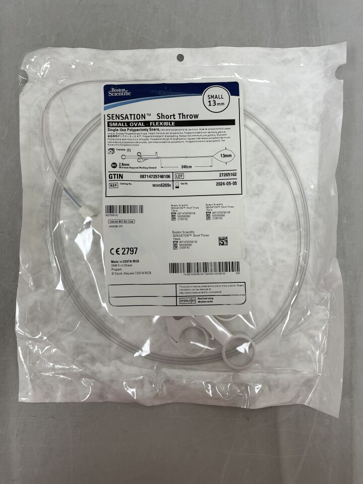 6269 - BOSTON SCIENTIFIC - SENSATION Short Throw Single-Use Polypectomy Snare - Small Oval, Flexible - 13mm, (EA) - ( Expiry Date: 2024-05-05 )