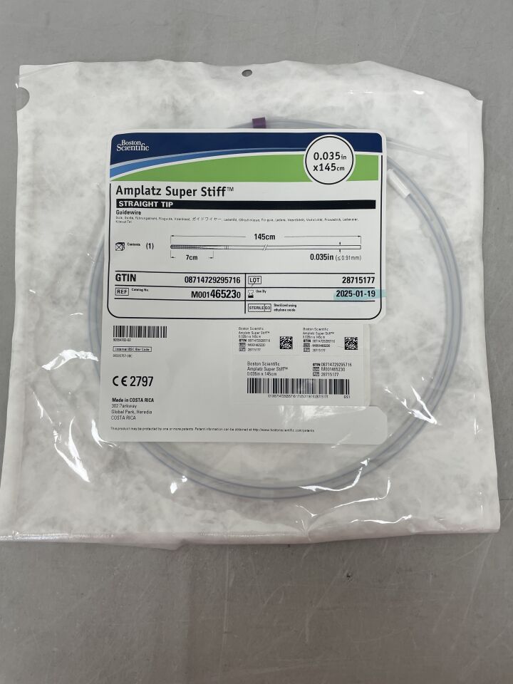 46523 - BOSTON SCIENTIFIC - Amplatz Super Stiff Guidewire - Straight Tip - .035" x 145cm, (EA) - ( Expiry Date: 2025-01-19 )