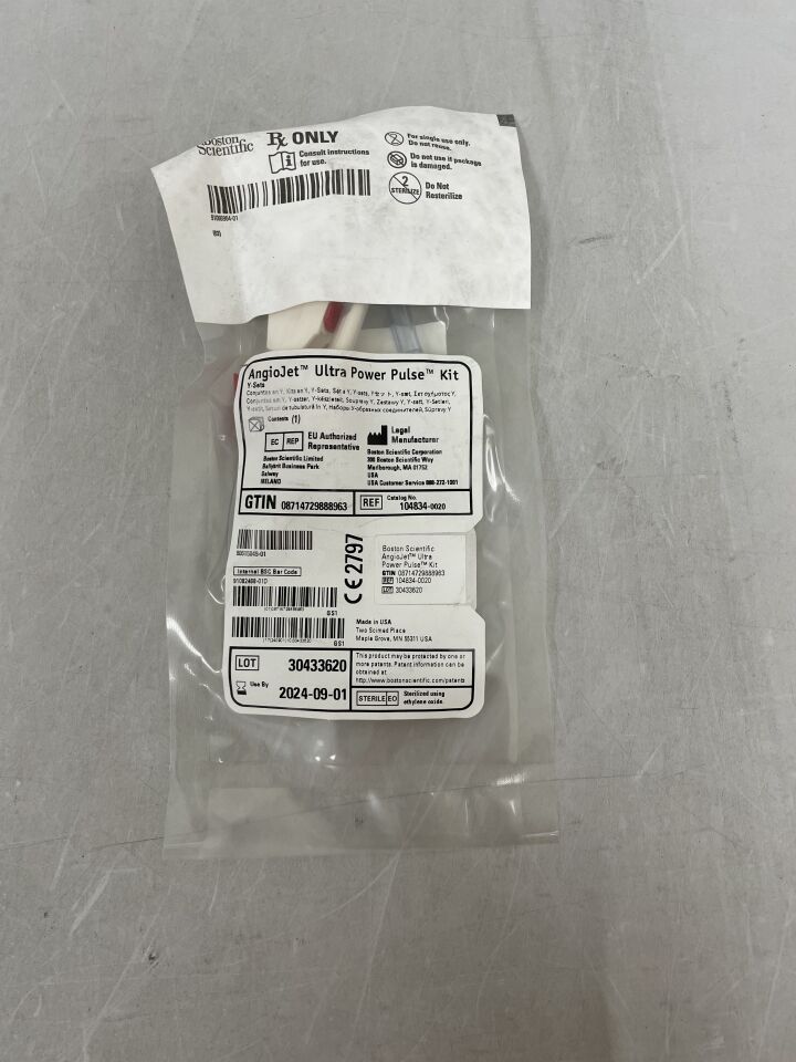 104834 - BOSTON SCIENTIFIC - AngioJet Ultra Power Pulse Kit, (EA) - ( Expiry Date: 2024-09-01 )