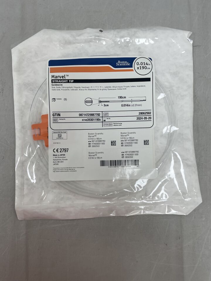 39301190 - BOSTON SCIENTIFIC - Marvel Guidewire - Straight Tip - .014" x 190cm, (EA) - ( Expiry Date: 2024-09-20 )