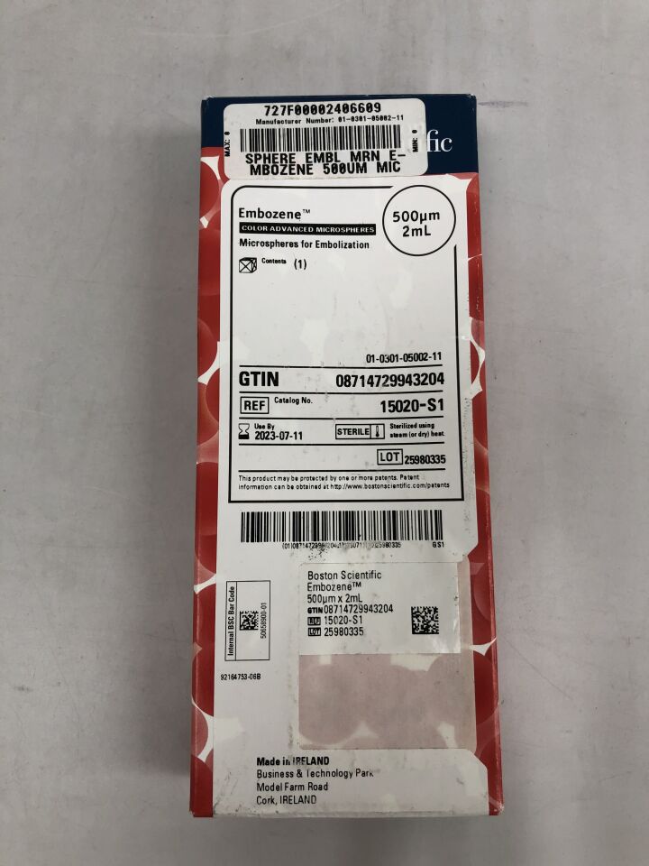 15020-S1 - BOSTON SCIENTIFIC - Embozene Color Advanced Microspheres for Embolization, 2mL syringes, (BX/1) - ( Expiry Date: 2025-03-11 )