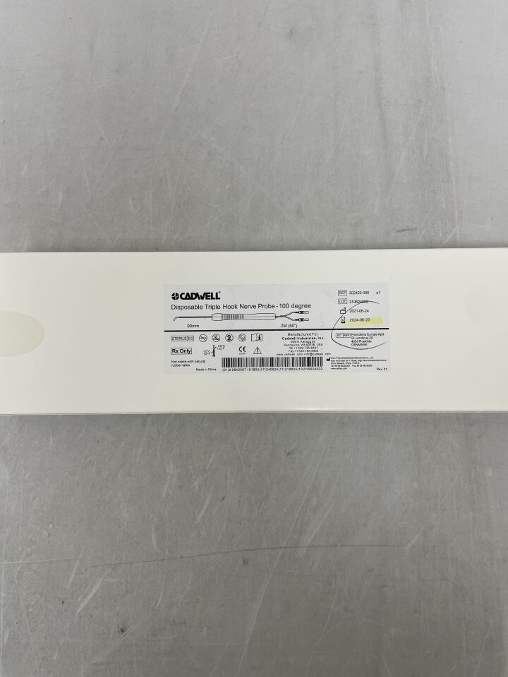 302423-000 - CADWELL - Disposable Triple Hook Nerve Probe-100 Degree, (BX/1) - ( Expiry Date: 2024-06-23 )