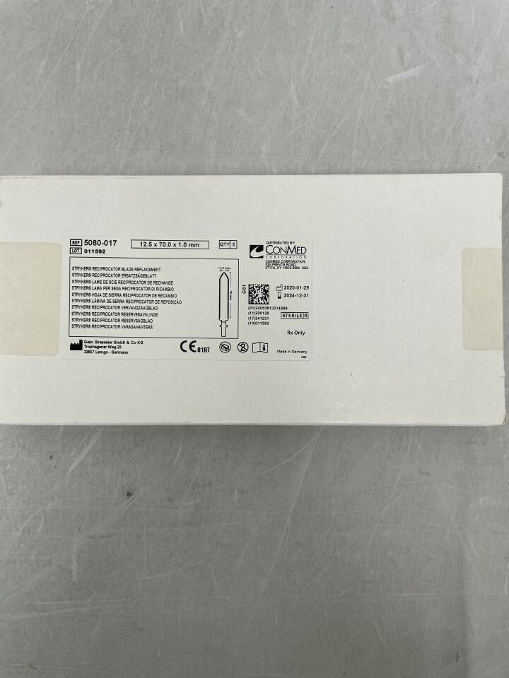 5080-017 - CONMED - Stryker Reciprocator Blade Replacement, 12.5 x 70 x 1mm, (EA) - ( Expiry Date: 2024-12-31 )