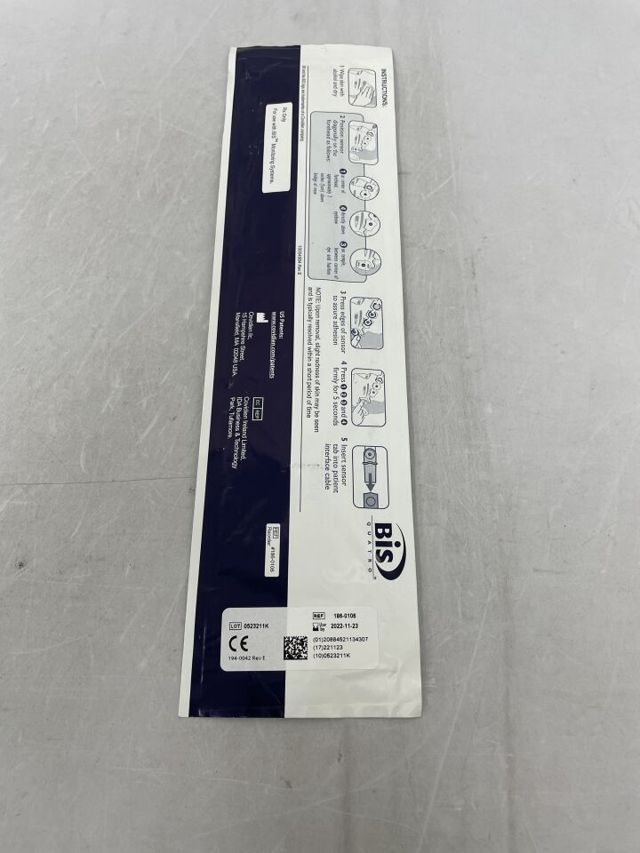 186-0106 - COVIDIEN - 4 electrode sensor for use with bis monitoring systems, (EA) - ( Expiry Date: 2022-11-23 )