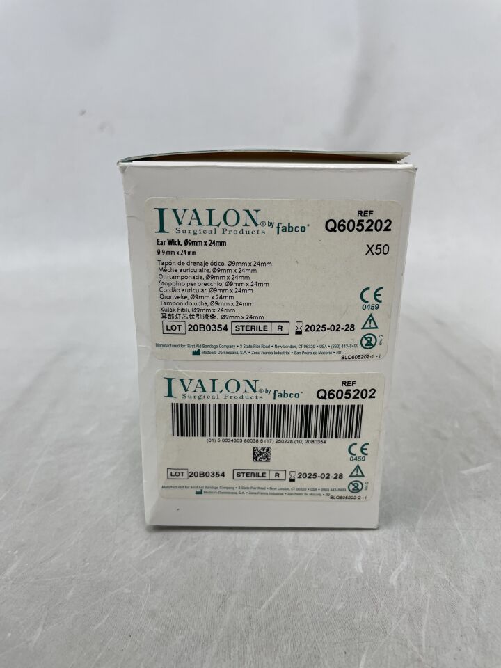 Q605202 - FIRST AID BANDAGE - Wick Ear IVALON Sterile PVAc 9x15mm Fenestrated, (BX/50)
