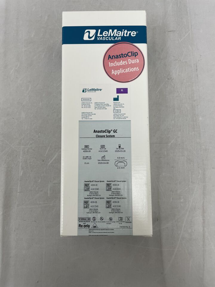4008-08 - LEMAITRE - AnastoClip GC Extra Large Vessel Closure System, 8cm Shaft, (BX/1) - ( Expiry Date: 2025-03-28 )