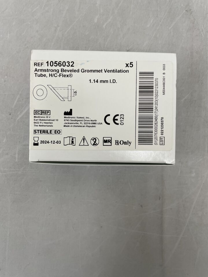 1056032 - MEDTRONIC - H/C-Flex Armstrong Beveled Grommet Vent Tube, 1.14 mm, (BX/5) - ( Expiry Date: 2024-12-03 )