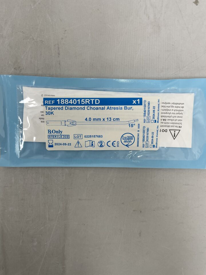 1884015RTD - MEDTRONIC - 30K Tapered Diamond Choanal Atresia Bur, 4.0mm x 13cm, 15°, (EA) - ( Expiry Date: 2024-09-22 )