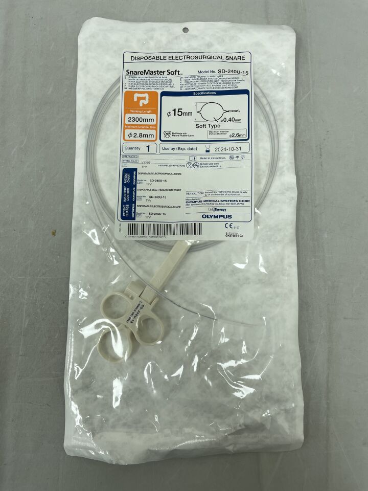 SD-240U-15 - OLYMPUS - SnareMaster 2.8mm x 230cm x 15mm, Soft Oval
, () - ( Expiry Date: 2024-10-31 )