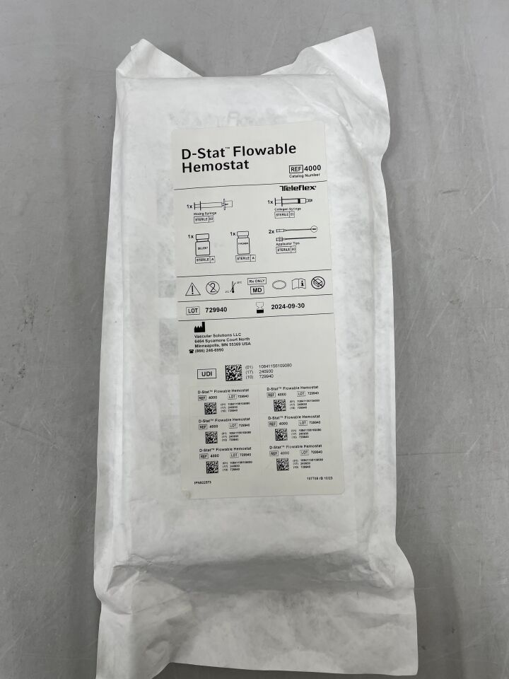 4000 - TELEFLEX - Vascular Solutions D-Stat Flowable Hemostat, (EA) - ( Expiry Date: 2024-09-30 )
