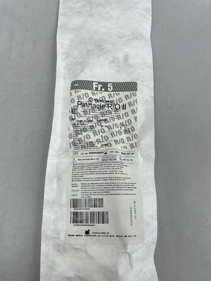 RSB503 - TERUMO - Pinnacle R/O II Introducer Sheath w Radiopaque Marker 5Fr 0.038in, (EA) - ( Expiry Date: 2025-04-01 )