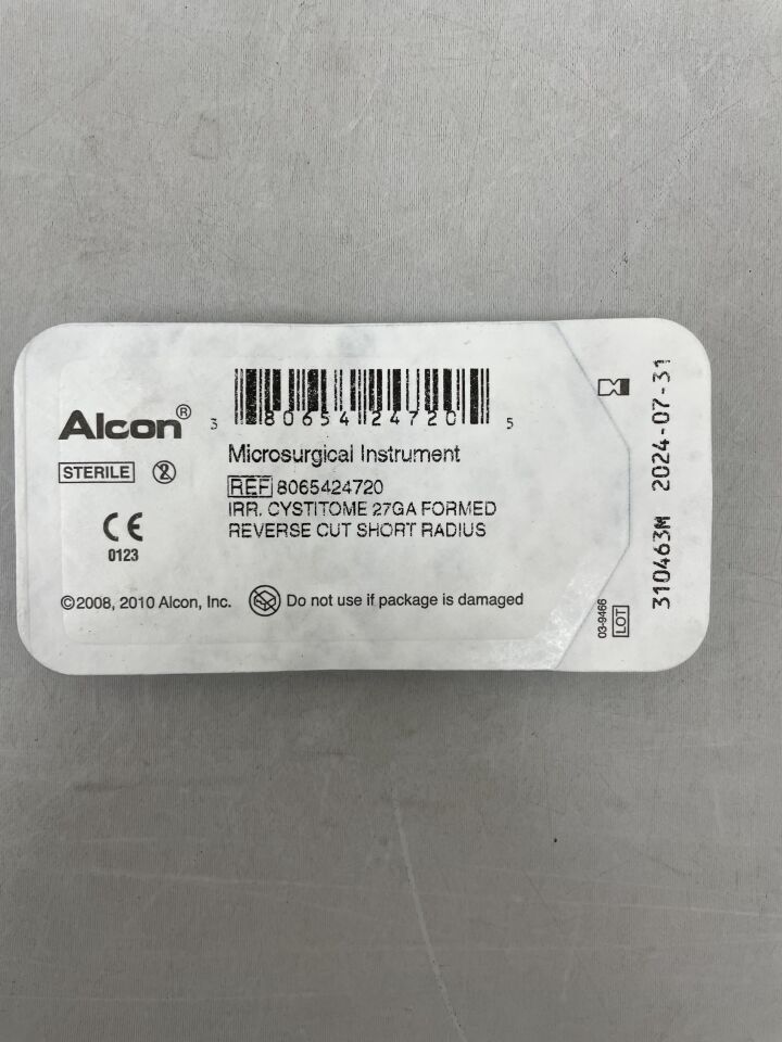 8065424720 - ALCON - 27G Irrigating Cystotome, Formed Reverse Cutting, Short Radius, (EA) - ( Expiry Date: 2024-10-31 )