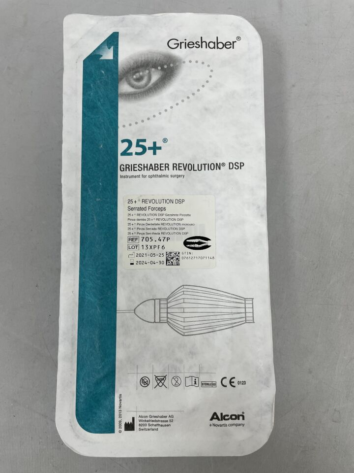 705.47P - ALCON - Grieshaber Revolution DSP Serrated Forceps, 25+, (EA) - ( Expiry Date: 2025-02-28 )