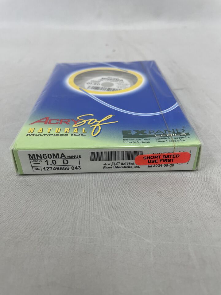 MN60MAN010 - ALCON - AcrySof Natural Multipiece Acrylic Foldable, -1.0D, (BX/1) - ( Expiry Date: 2024-09-30 )