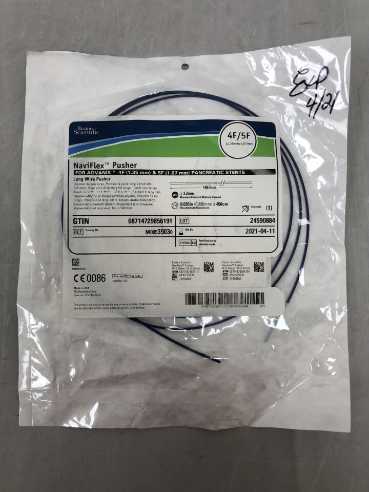 3503 - BOSTON SCIENTIFIC - NaviFlex Pusher Long Wire Pusher, 4F/5F, 165.5cm length, for Advantix 4F and 5F PANCREATIC Stents, (EA) - ( Expiry Date: 2021-04-11 )