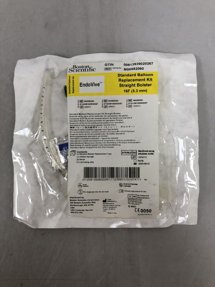 8206 - BOSTON SCIENTIFIC - endovive standard balloon replacement kit - straight bolster - 16fr, (EA) - ( Expiry Date: 2023-09-21 )